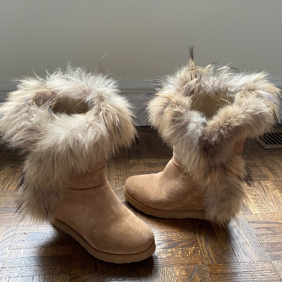 Koolburra suede wedge boots with fur - Picture 7 of 8